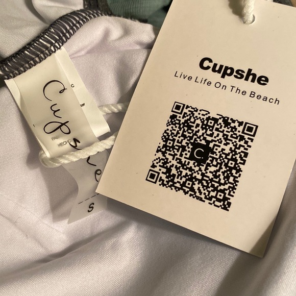 NWT Cupshe Sweet Smile Pewter Gray Ruffle Cutout Swimsuit - S - Picture 10 of 14